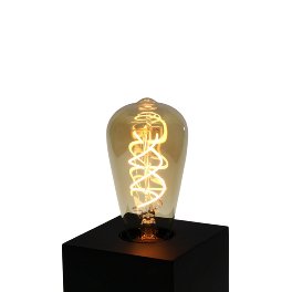 LED spiral filament bulb, amber finish, E27,