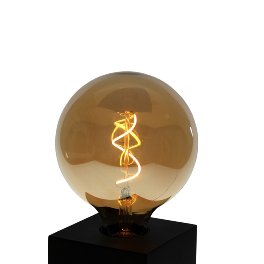 LED spiral filament bulb, amber finish, E27,