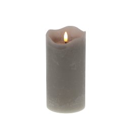 LED candle 3 D flame, grey, plastic/wax,