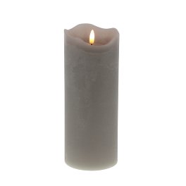 LED candle 3 D flame, grey, plastic/wax,