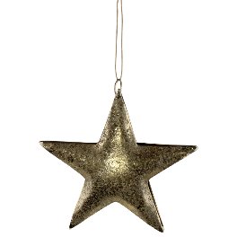hanger star, gold, aluminium, 15x15 cm