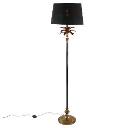 floor lamp Palm, black/gold, E27, aluminium,