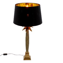 table lamp Palm, black/gold, E27, aluminium,