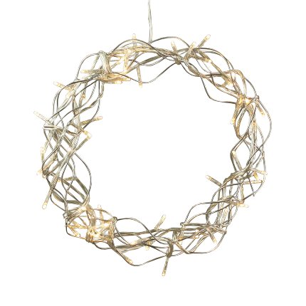 LED wire wreath, w. 60 lights