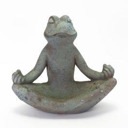 Frosch, meditierend, antik grau