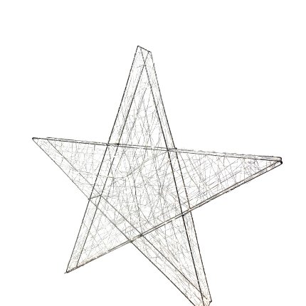 3D wire star w. 240 LEDs, silver