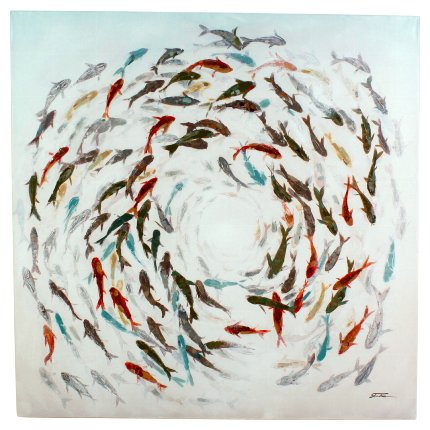 Painting fish swarm