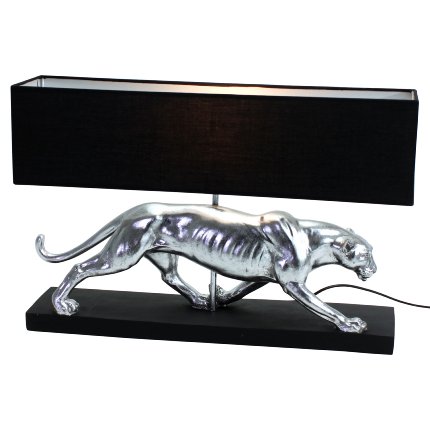 Lampe de table Panther, argenté-noir