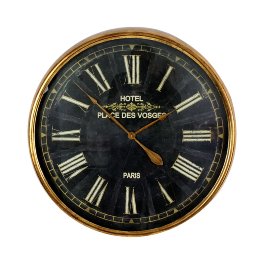 Wall clock Paris, black/antique gold