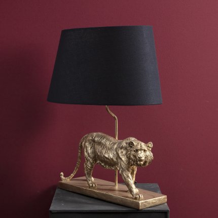 Table lamp tiger, gold/black