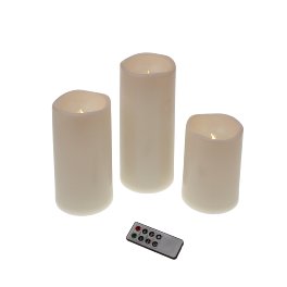 Set de 3 bougies d'extérieur, blanc