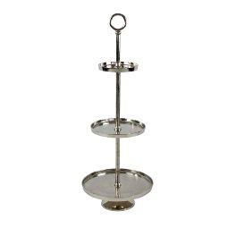 3tier plate stand, silver nickel plated, alu,