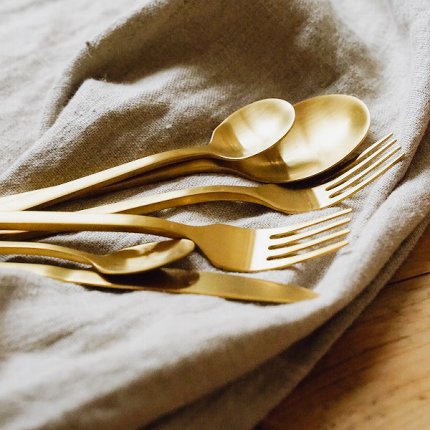 S/4 Golden Cutlery, matt gold