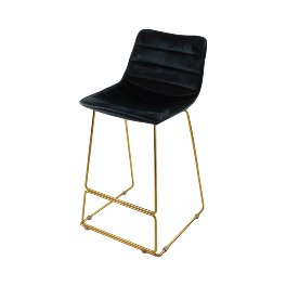 Bar stool, black/gold