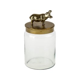 Decorative jar w. hippo figure