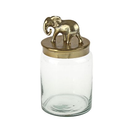 Decorative jar w. elephant figure