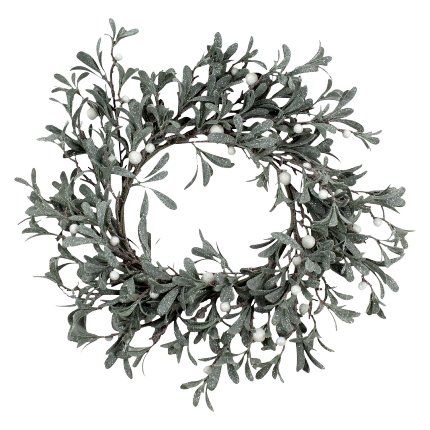 Wreath, frosted, white berries