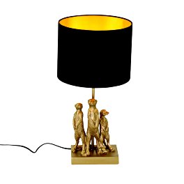 Lampe de table suricate, or/noir