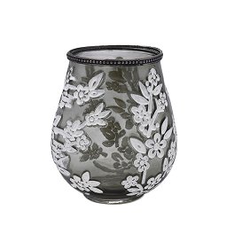 Candle holder Sakura, grey/white