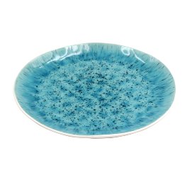 Assiette plate Aquamarin, blanc/turquoise