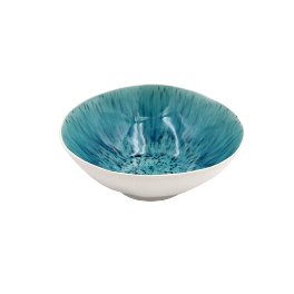 Soup plate Aquamarin, white/turquoise