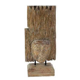 Buste de Kayu, sculpté, marron