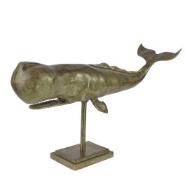Objet décoratif baleine en pot, or