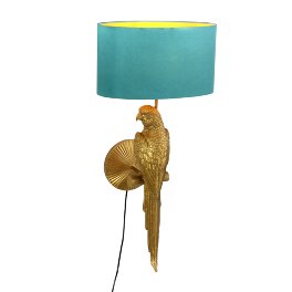 Wall lamp Percy, gold/turquoise, polyresin