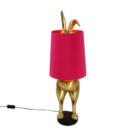 Table lamp Hiding Bunny®, gold/pink