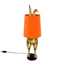 Lampe de table Hiding Bunny®, or/orange