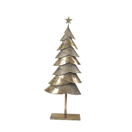 Christmas tree, gold/grey brushed