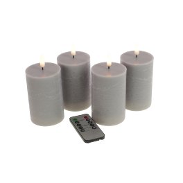 S/4 LED candle 3D Flame, grey