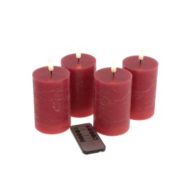 S/4 LED candle 3D Flame, red