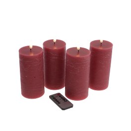 S/4 LED candle 3D Flame, red