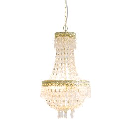 Ceiling light crystal, clear/gold