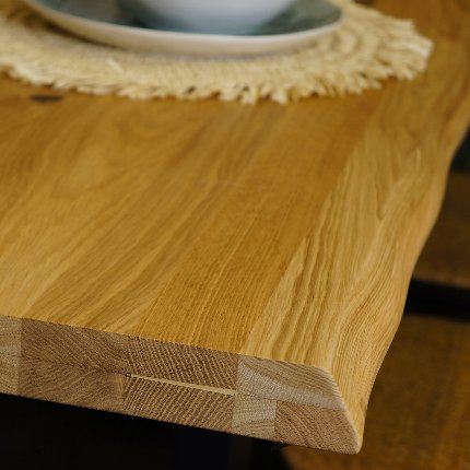 Dining table, X-legs, natural/black