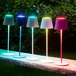 LED table lamp Lys, taupe