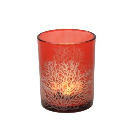 Candle holder Coral, red