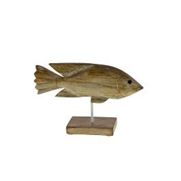Figurine décorative Poisson, brun/blanc