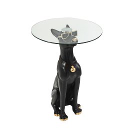 Side table Diego, black/gold