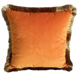 Cushion w. fringes, orange