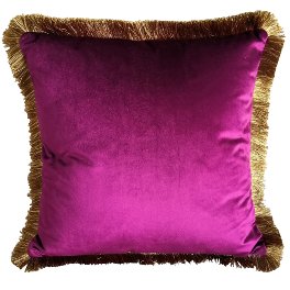 Cushion w. fringes, purple