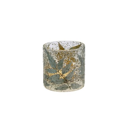 Votive Leaves, clear/silver