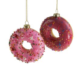Glass pendant donut, multicoloured