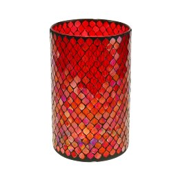 Windlicht Mosaik, rot