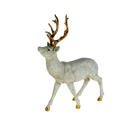 Deer, standing, white/gold