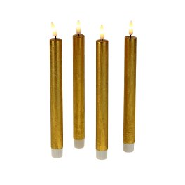 S/4 LED stick candle, gold