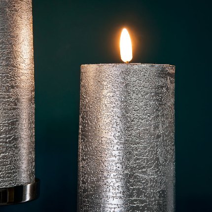 S/4  LED candle 3D Flame, silver