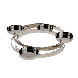 candle holder Loops, silver, stainless steel,