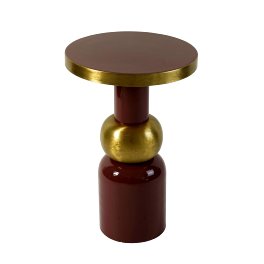 Side table Scoop, mauve/gold